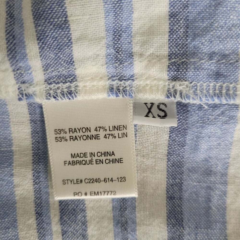 Bella Dahl Anthropologie Striped Linen Blend Halter Top Womens Size XS Blue - Picture 7 of 8